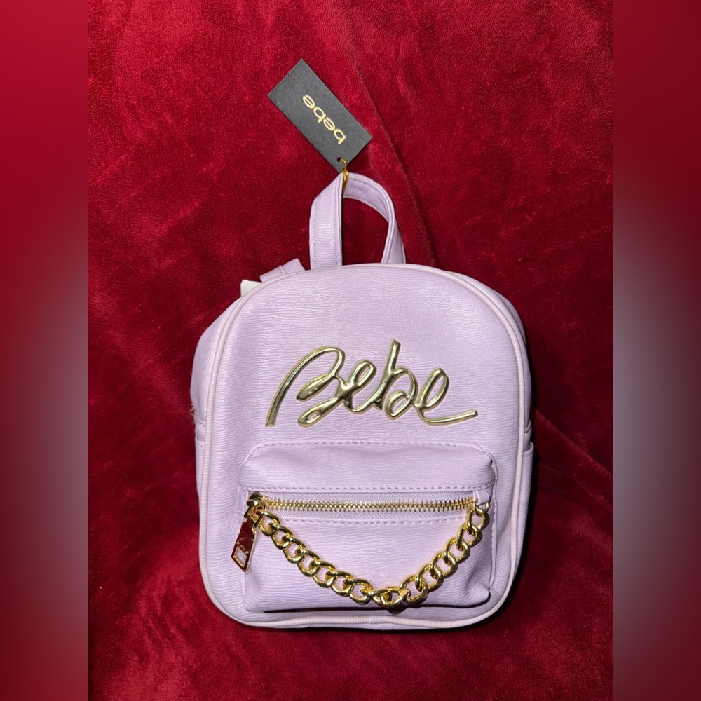 Bebe Gianna Lavender Mini Backpack with Gold Accents- NWT